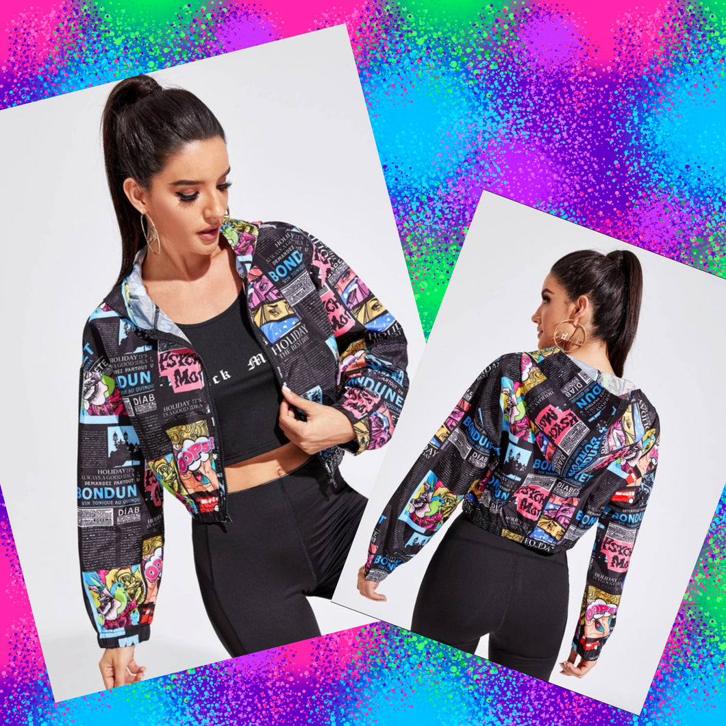 Art Print Zip Jacket