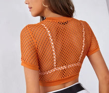 Load image into Gallery viewer, Orange Hollow Crop Top
